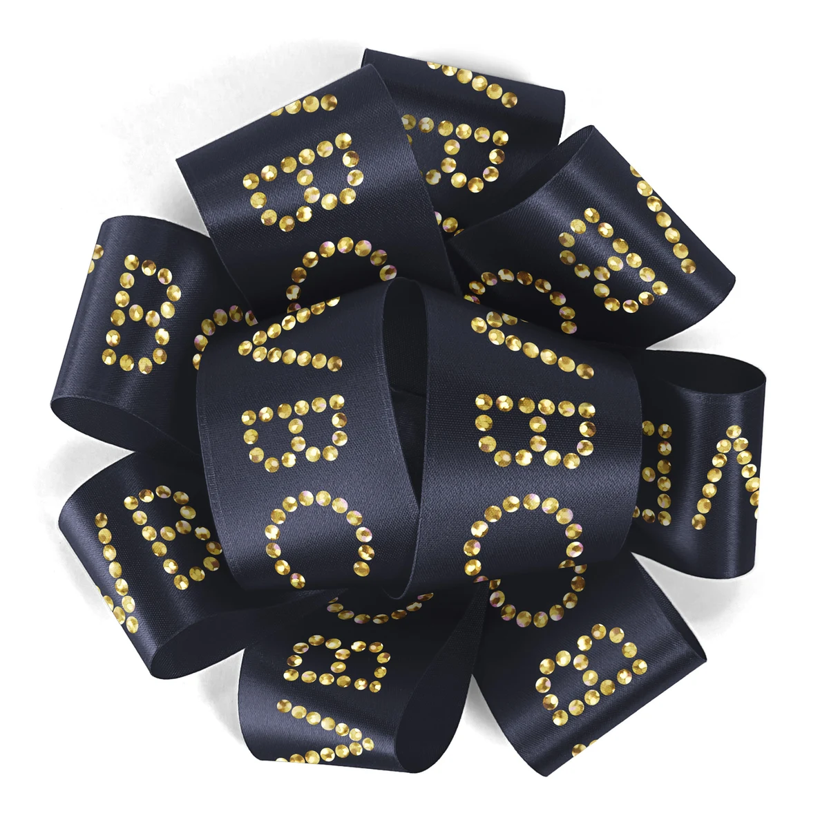 1½" Badge Satin Bow - Sparkle 1