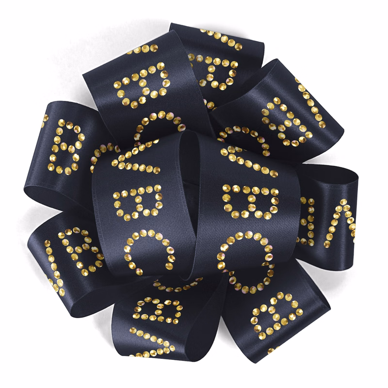 1½" Badge Satin Bow - Sparkle