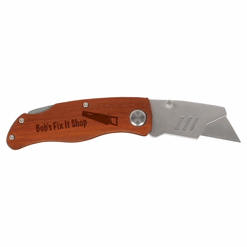 4" Rosewood Wood Handle Utility Knife