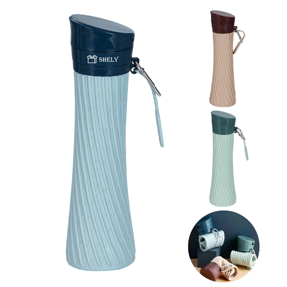 Silicone Foldable Water Bottles Leakproof 1
