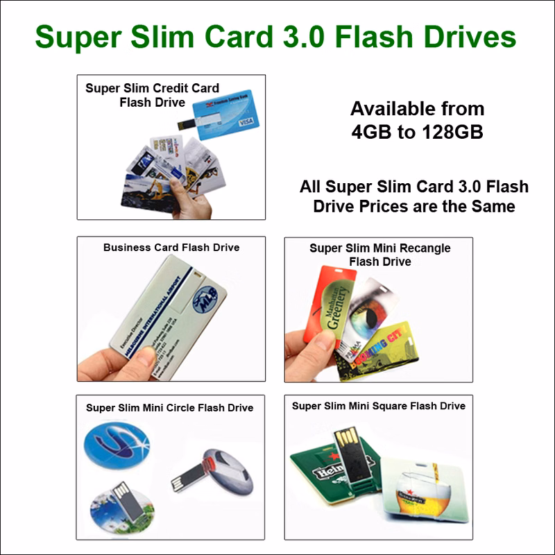 Super Slim Card USB 3.0 Flash Drives - 8 GB