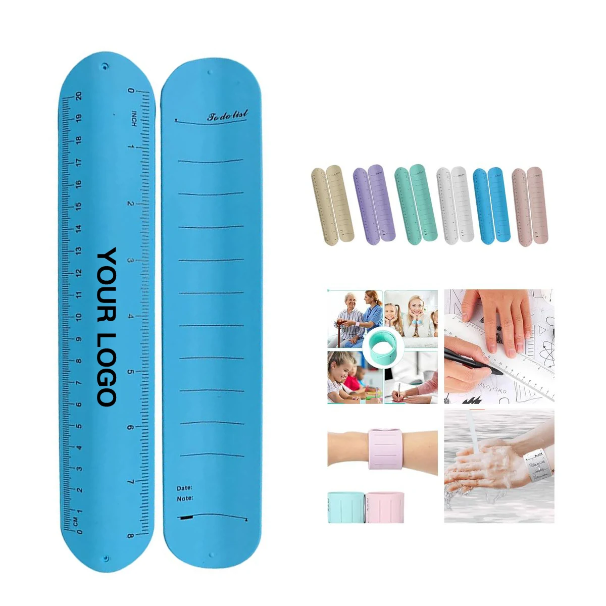 Writable Silicone Wristband with Ruler 1