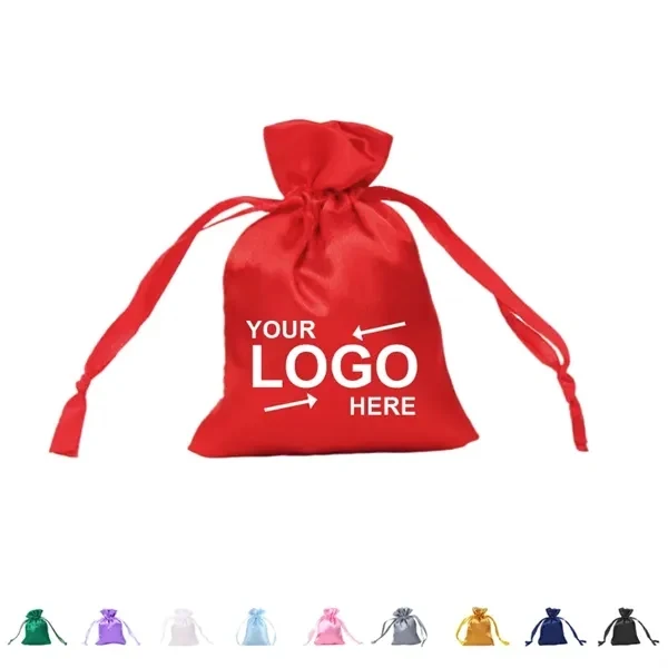 Custom Satin Gift Drawstring Bag With Silk Ribbon — Premium Event & Holiday Packaging 1