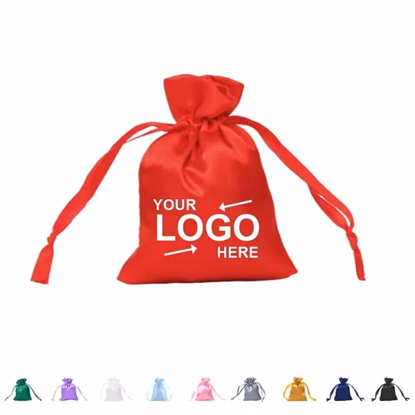 Custom Satin Gift Drawstring Bag With Silk Ribbon — Premium Event & Holiday Packaging