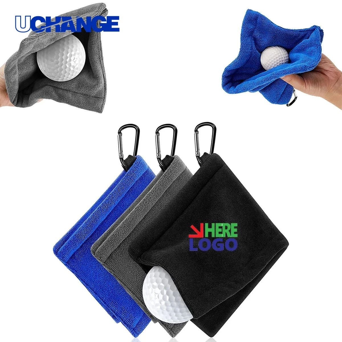 Golf Ball Towel Rag with Clip for Golfers 1