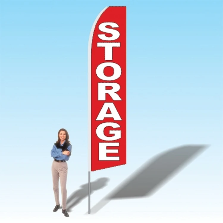 15FT Storage Red Advertising Banner Flag 1