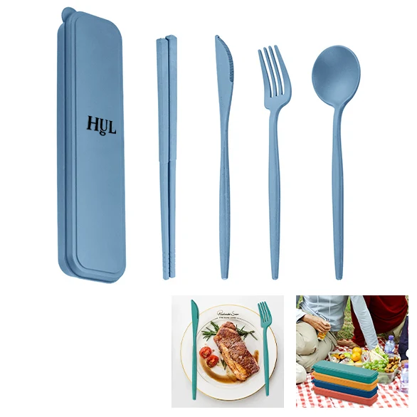 5PCS Eco Friendly Wheat Straw Cutlery Set 1