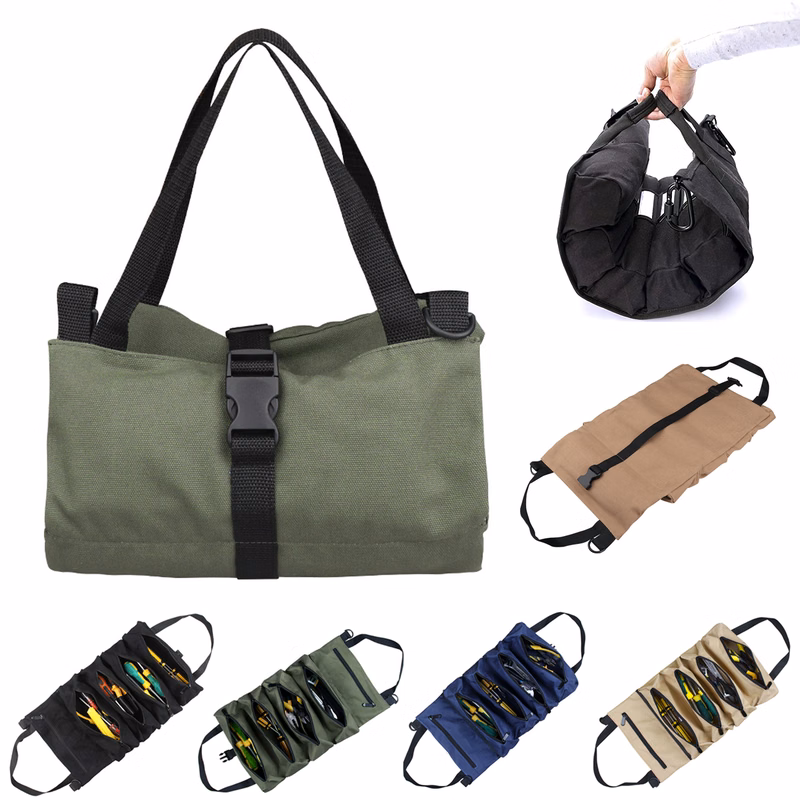 16OZ Canvas Tool Roll Organizer Up Pouch