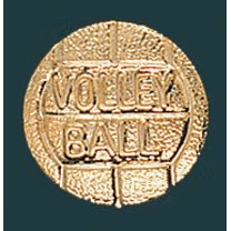 Volleyball Metal Chenille Letter Insignia Pin