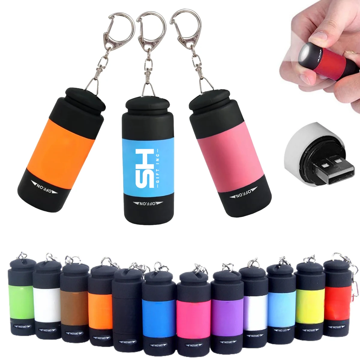 Mini USB Rechargeable Keychain Flashlights 1