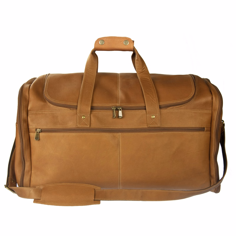 Mendoza - Large Leather Duffle Bag with U-Shape Zipper