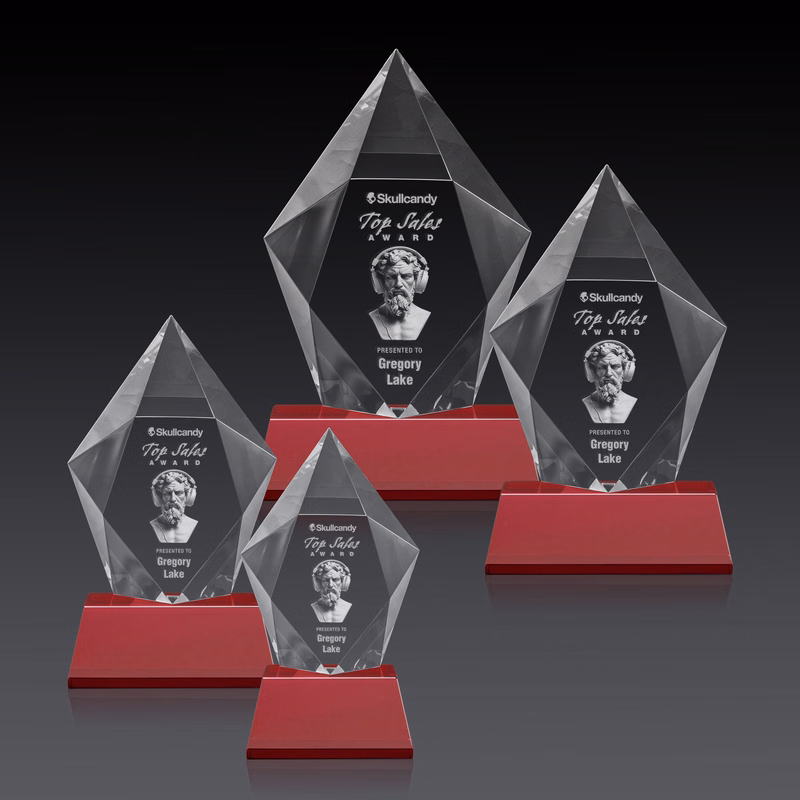 Devron 3D Award on Base - Red