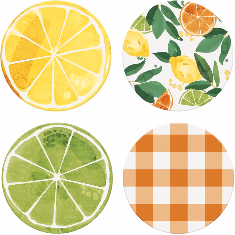 3.54" Circular Absorbent Paper Coaster