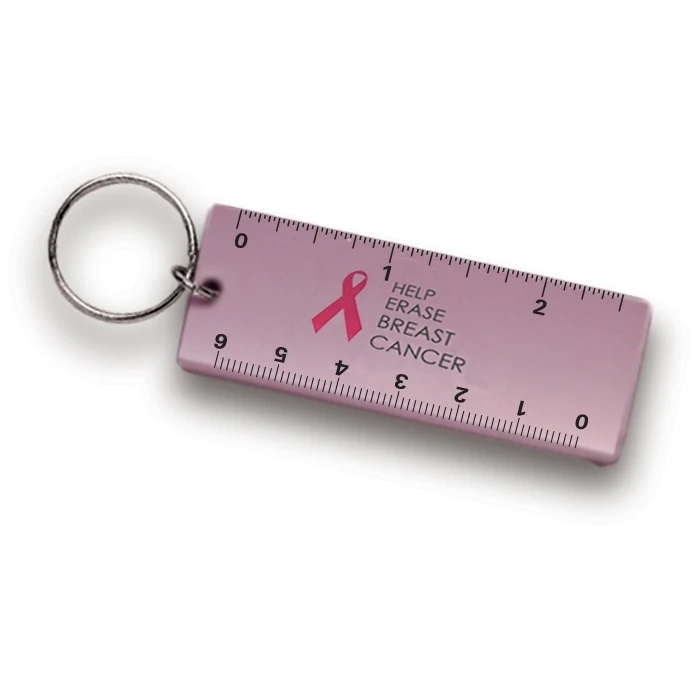 Breast Cancer Awareness Inches & Centimeters Key Tag 1