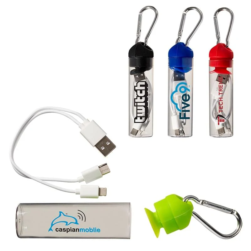 3-in-1 Charger Cable in Carabiner Storage Tube 1