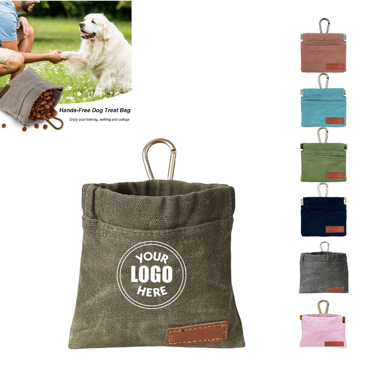 MOQ 30pcs Canvas Dog Treat Pouch 1