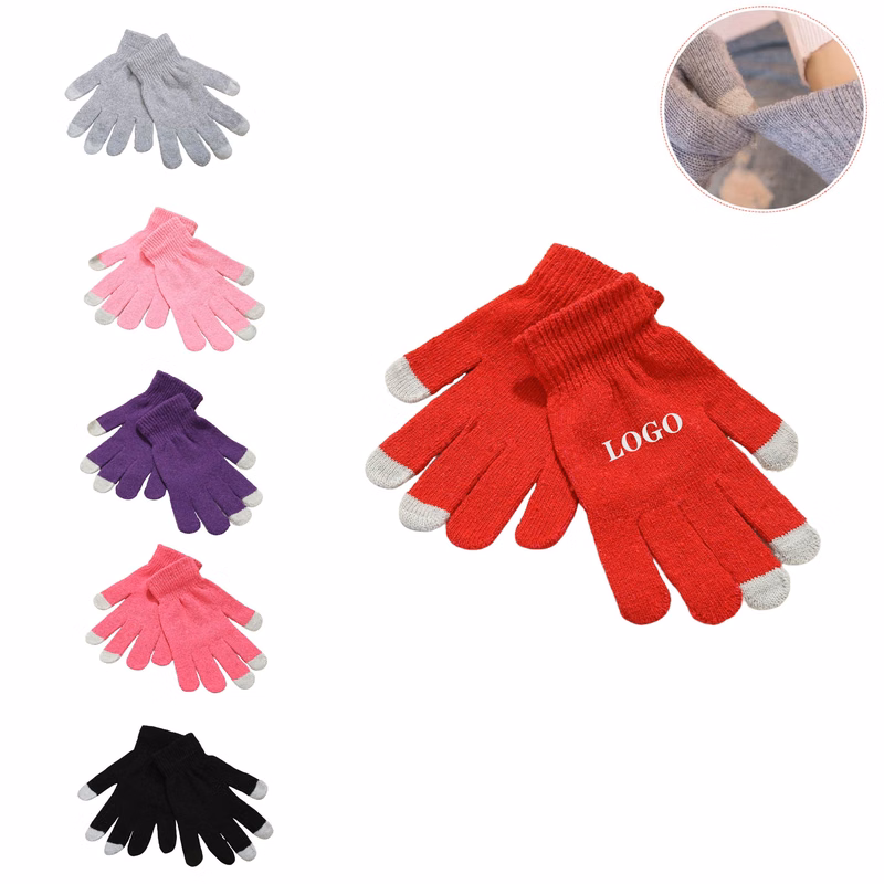 MOQ 10 pcs Acrylic Knit Gloves