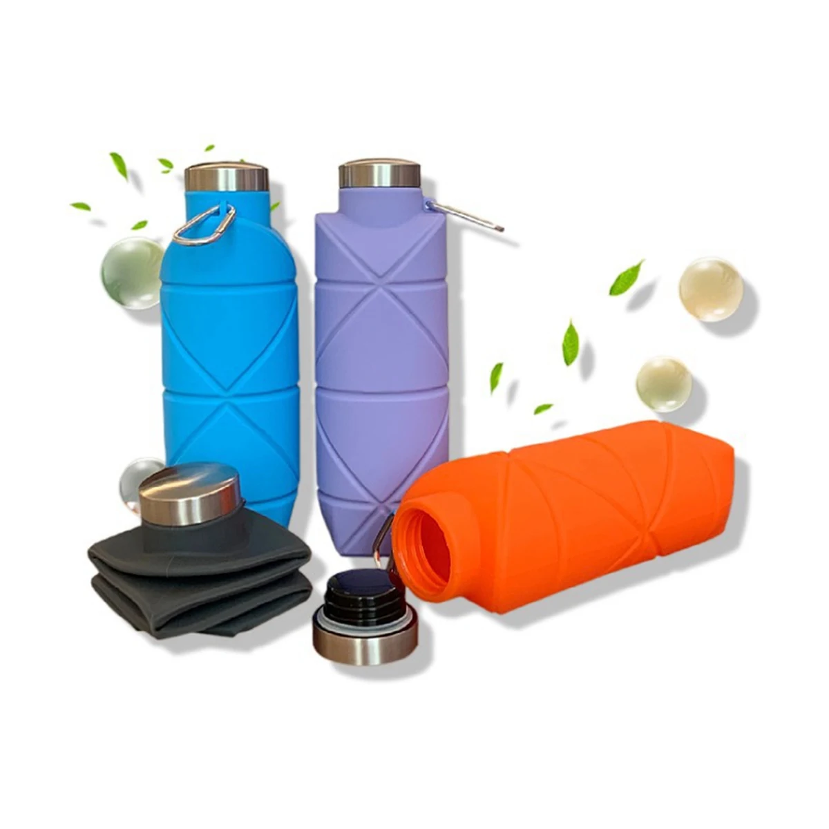 25 Oz. Silicone Folding Sport Water Bottle 1