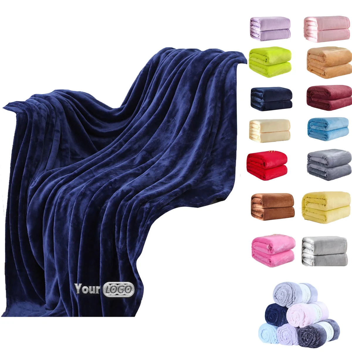 Flannel Solid Color Blanket 1