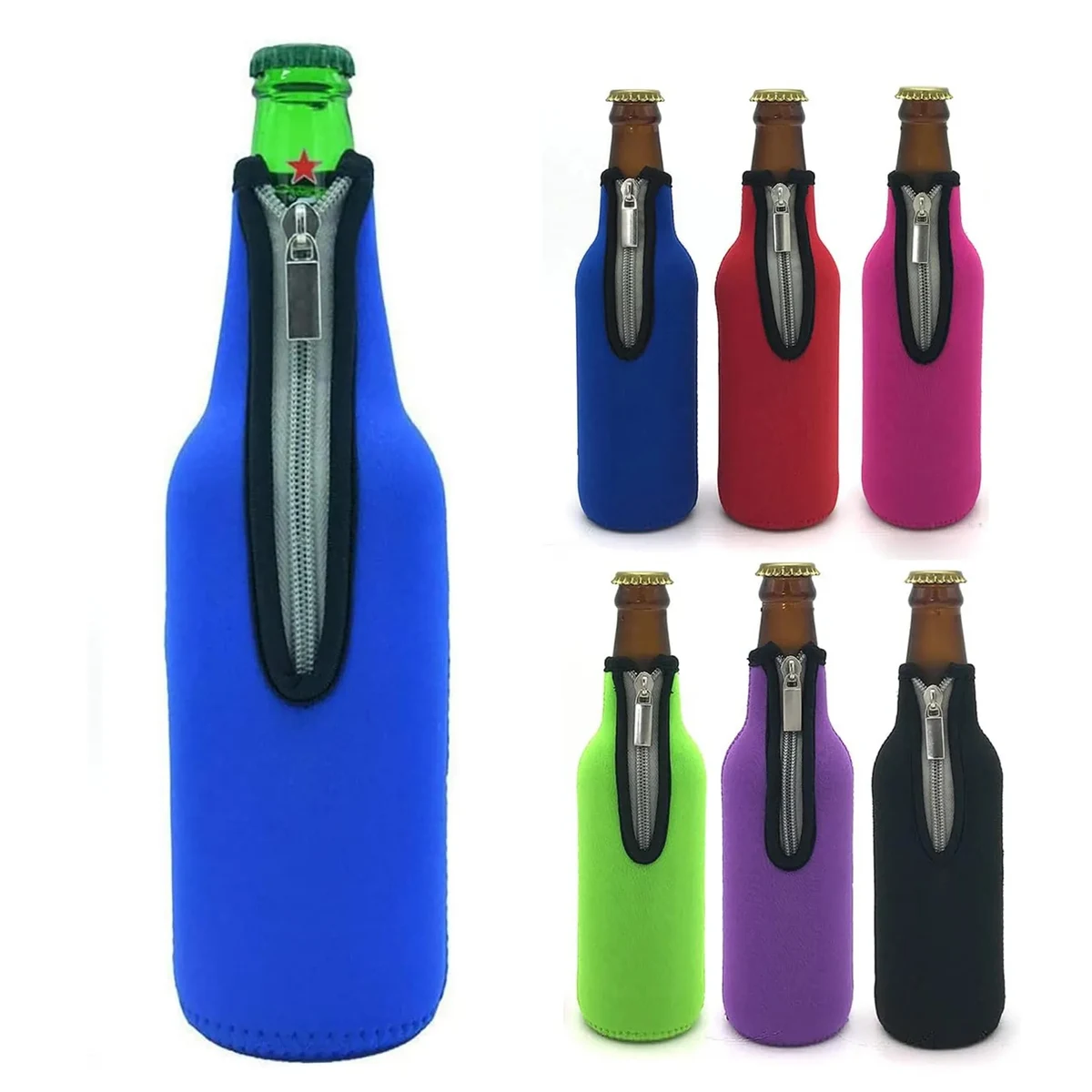 Zipper Beer Coolers Holder Sleeves 1