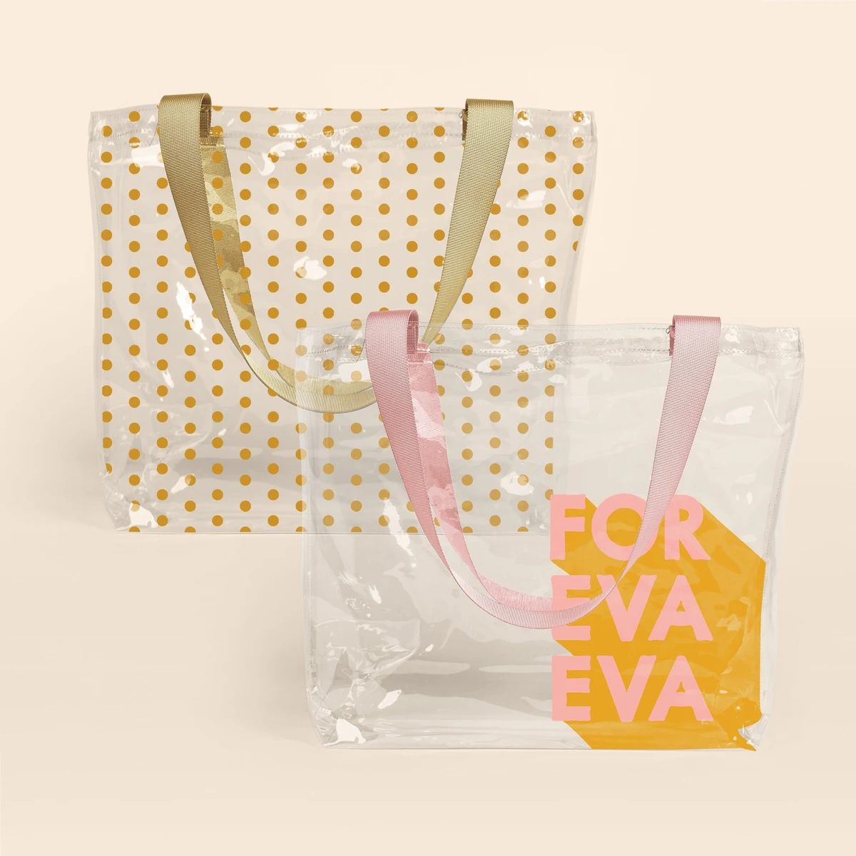 Daily Grind Super Size - Clear Vinyl, custom tote bag with logo imprint 1