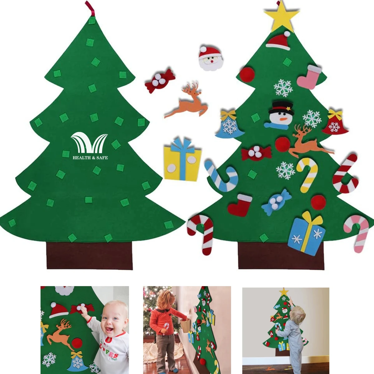 DIY Felt Christmas Tree With Ornaments 1