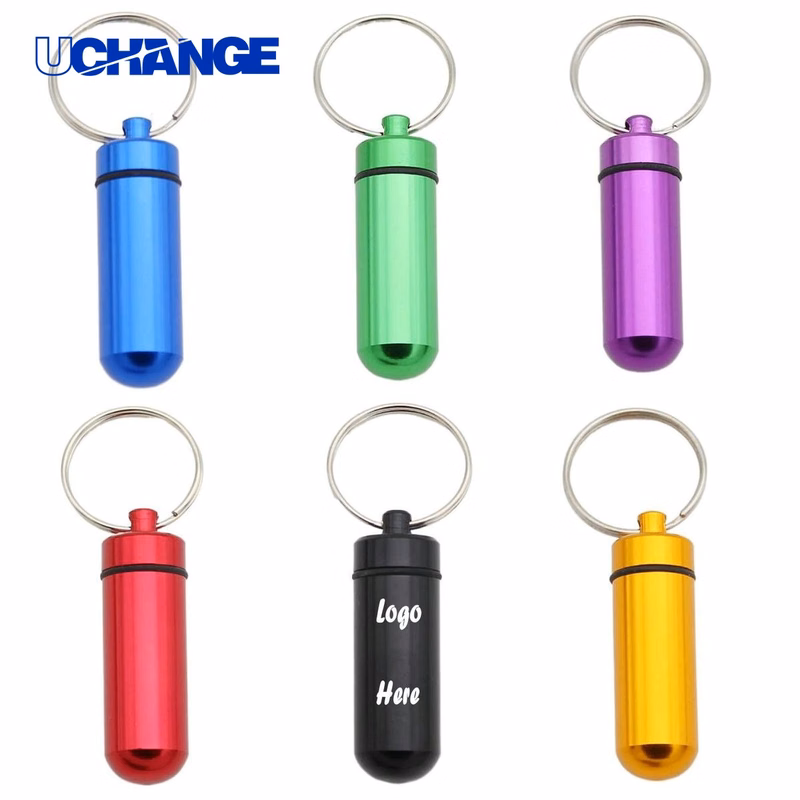 Mini Metal Pill Box Keychain Case