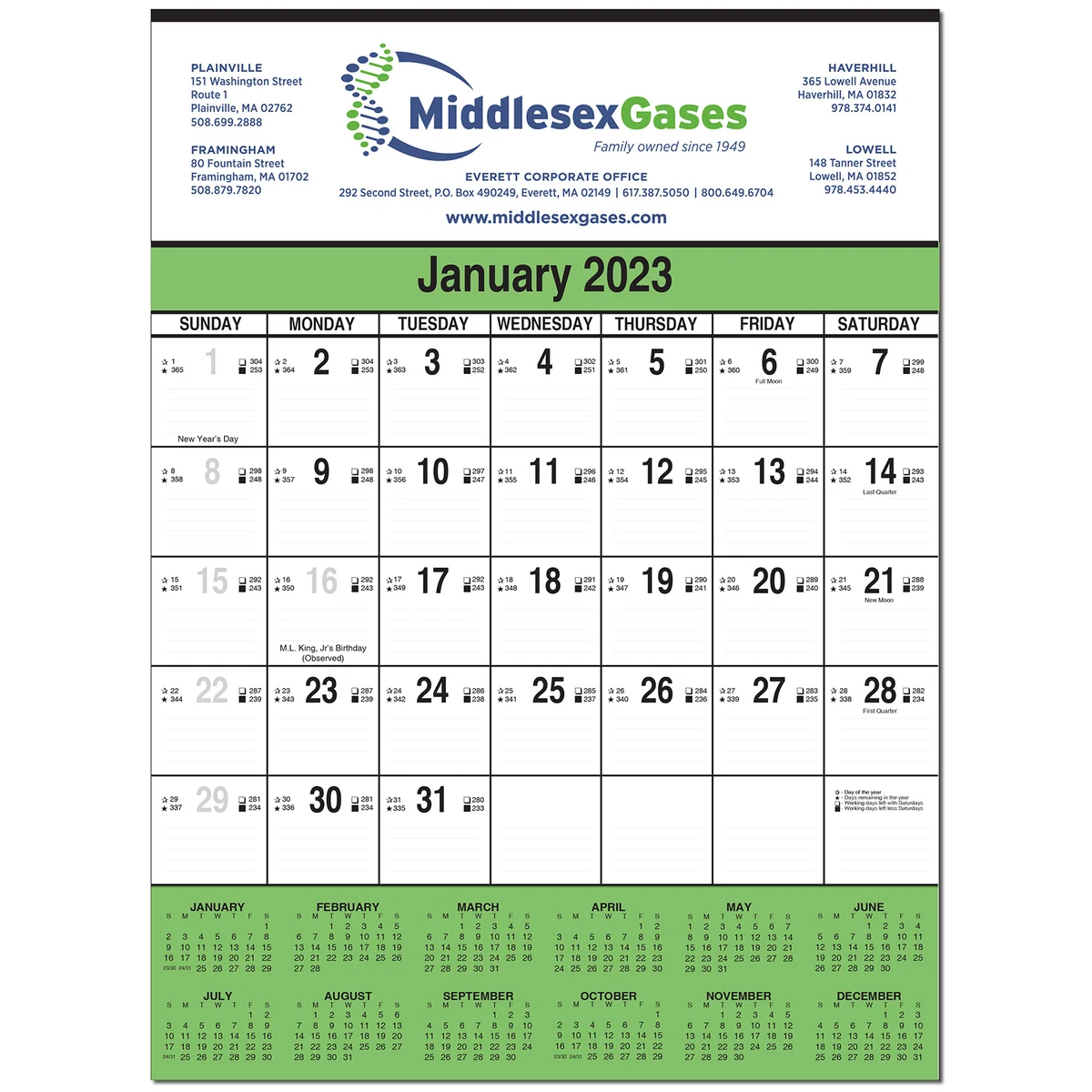 12 Sheet Contractor Wall Calendar 1
