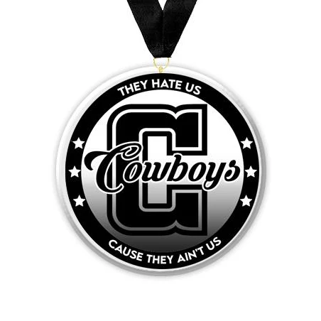 Acrylic Circle Medallions: Cowboys 3" Size, .25 1