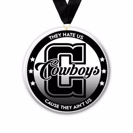 Acrylic Circle Medallions: Cowboys 3" Size, .25