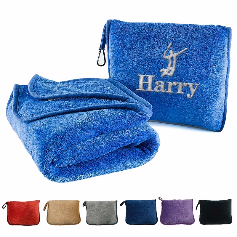 Premium Soft 2 In 1 Airplane Blanket