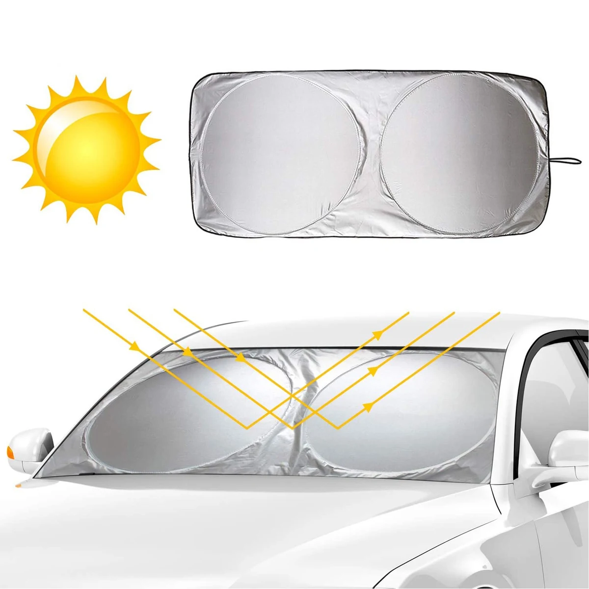 Reflective Polyester Car Sun Windshield Cover 1