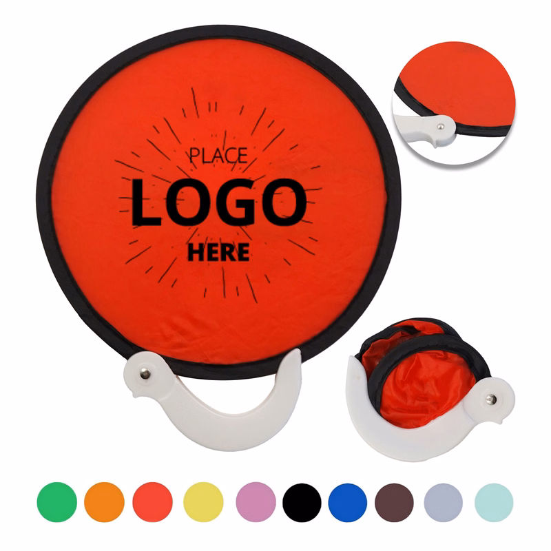 Pop Up Round Folding Fan With Handle