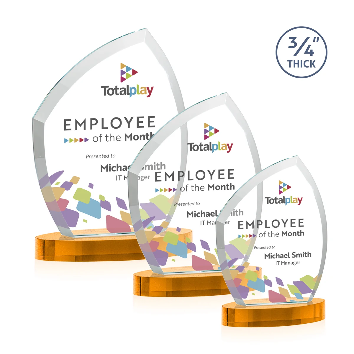 Daltry VividPrint™ Award on Alberton Base - Amber 1