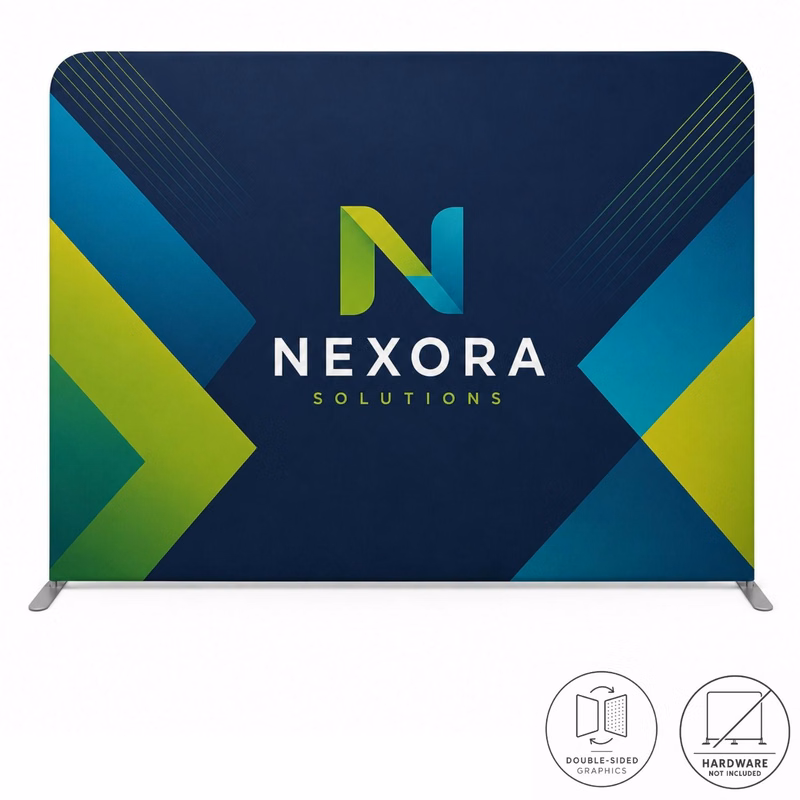 Replacement Graphics Double Sided 10'W x 8'H EuroFit Tension Fabric Slip on cover, NO SETUP CHARGE
