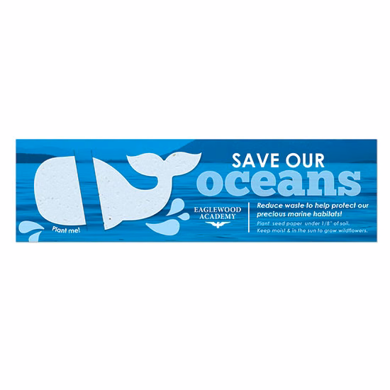 Save Our Oceans Plantable Whale Bookmarks