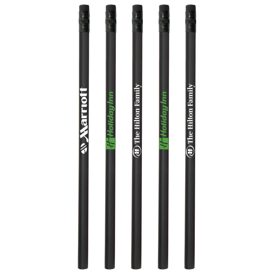 High Quality Imported All Black Matte Pencil with Black Eraser 1