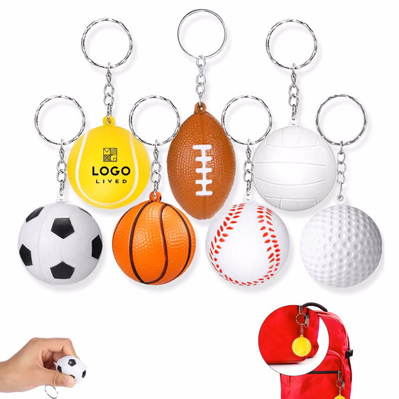 Simulation Football Sports Ball Basketball Golf Ball Pressure Keychain