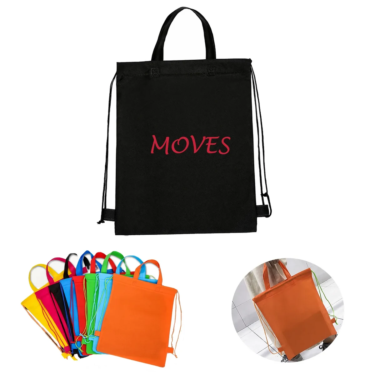 Non-Woven Drawstring Bag With Handle 1