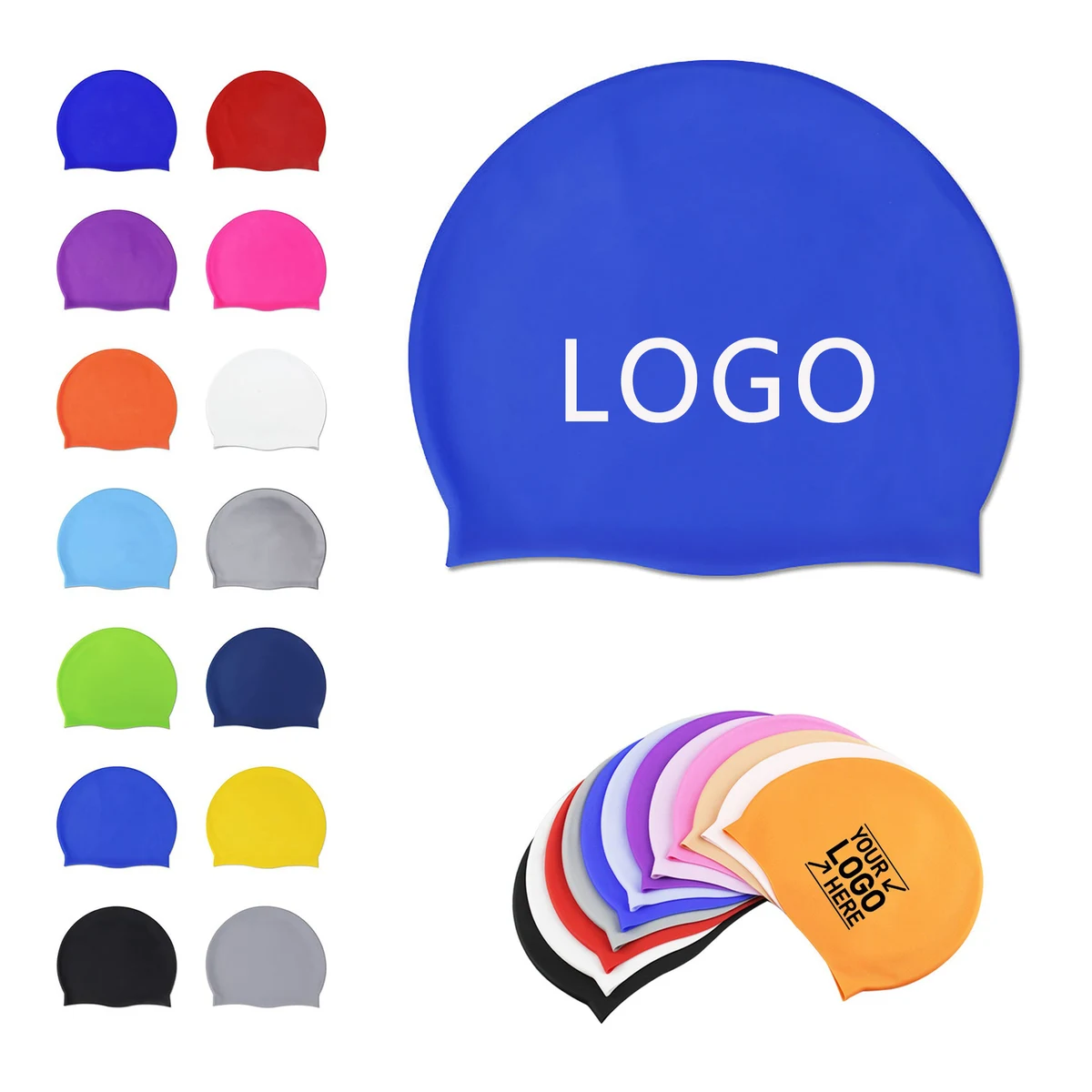 Silicone Swim Cap Low Resistance Waterproof Seal 1