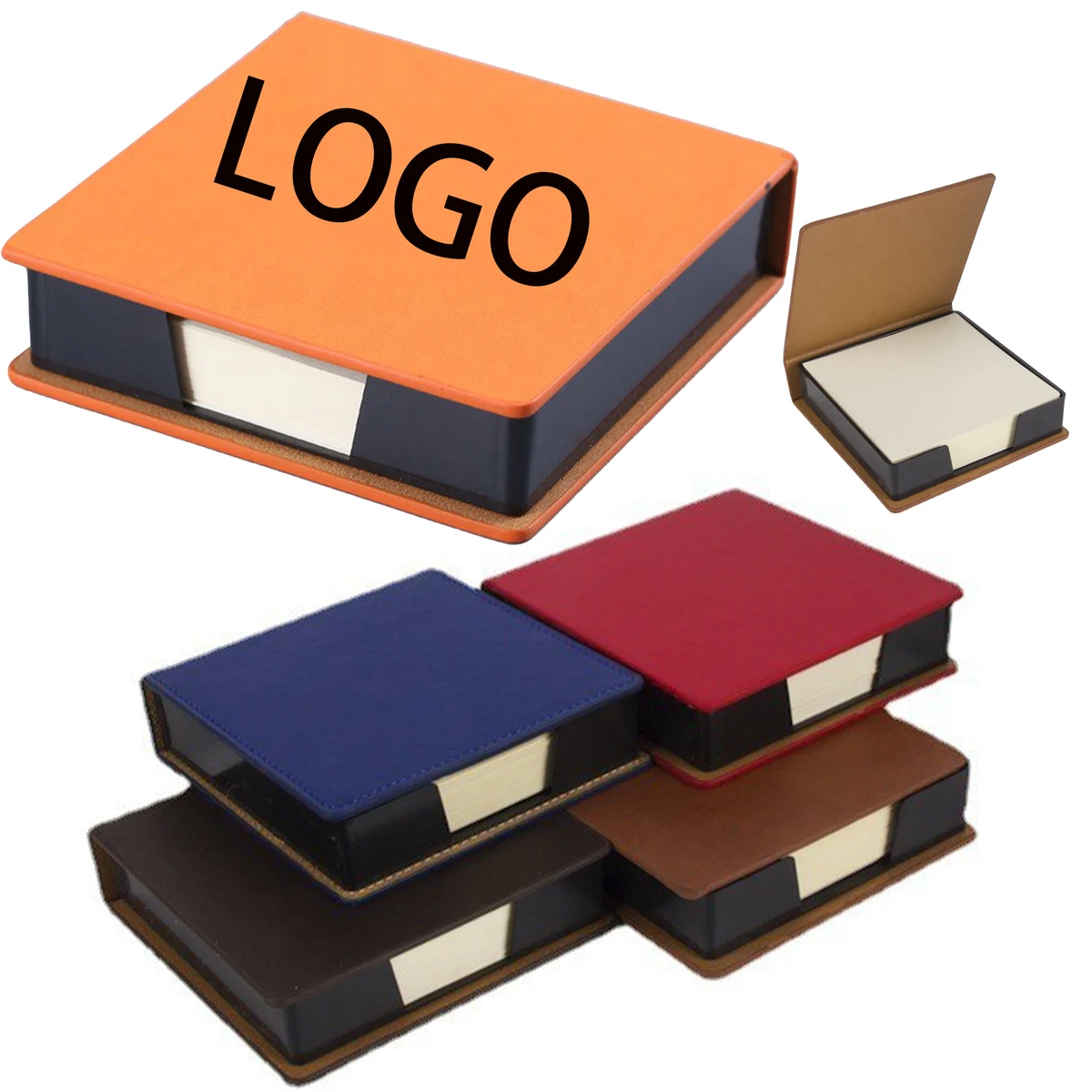 Elegant Faux Leather Flip Top Sticky Note Dispenser 1