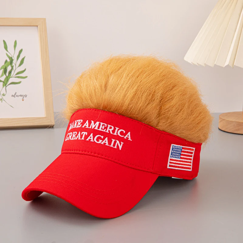 Adjustable Baseball Wig Caps Fake Hairs Visor Hat 1