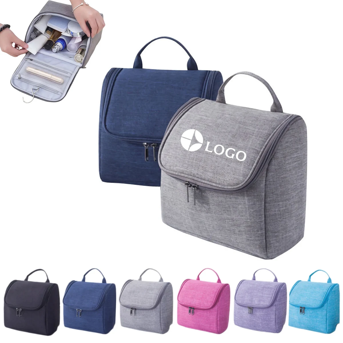 MOQ5 Portable Hanging Toiletry Organizer Travel Cosmetic Bag 1