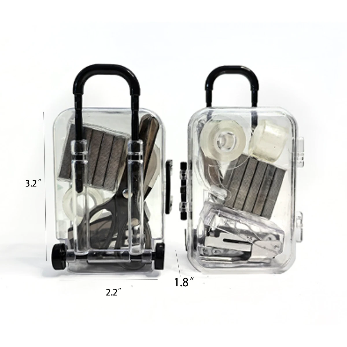 Transparent Portable Mini Trolley Office Desk Set 1