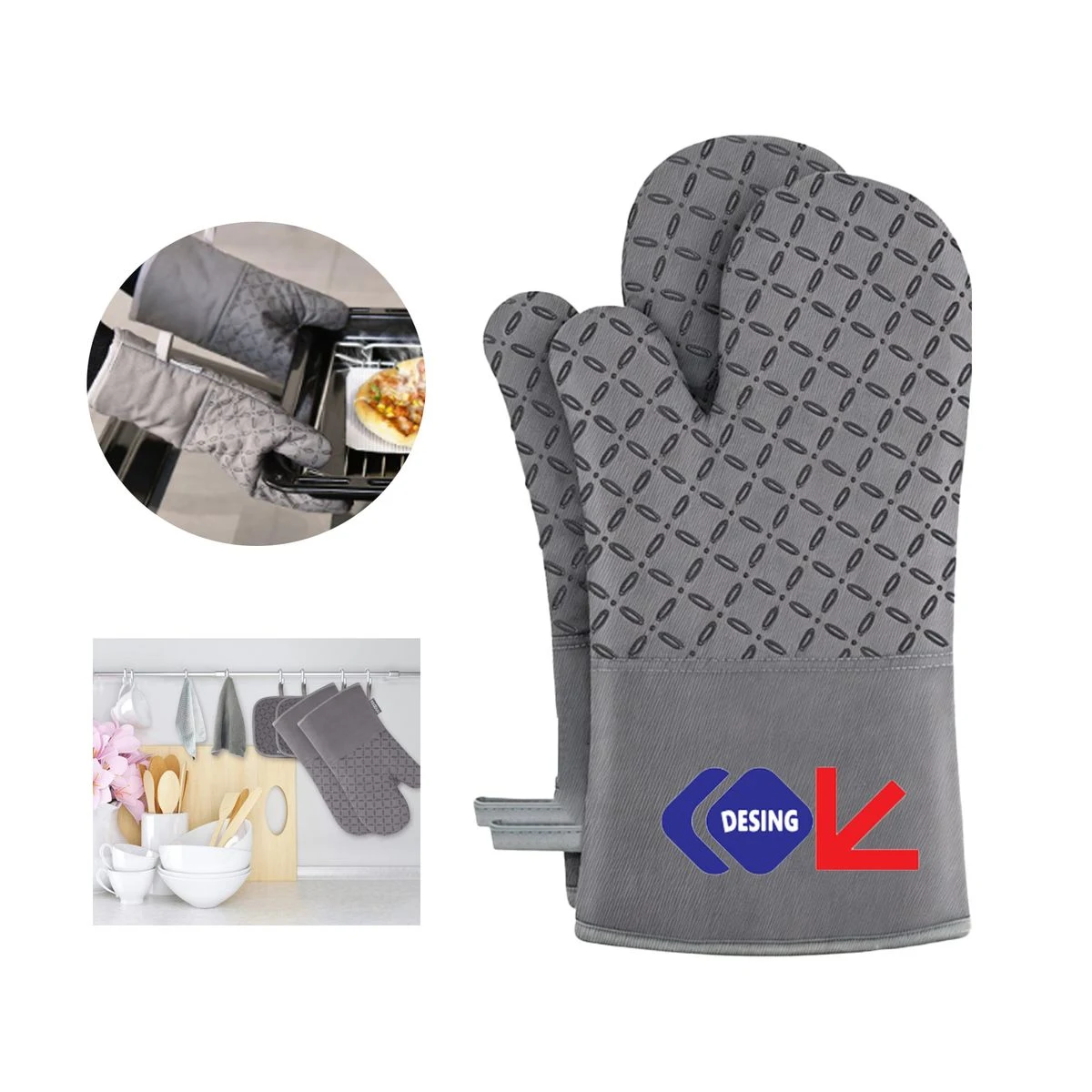 Promotional Silicone Non-Slip Heat Resistant Oven Gloves 1