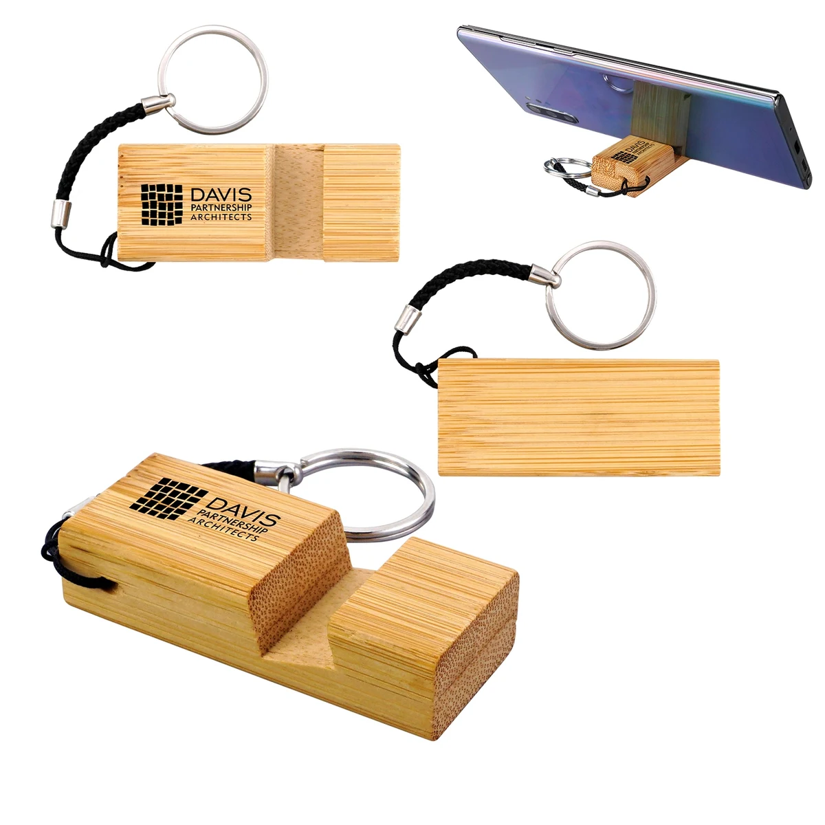 Bamboo Phone Stand Keychain 1
