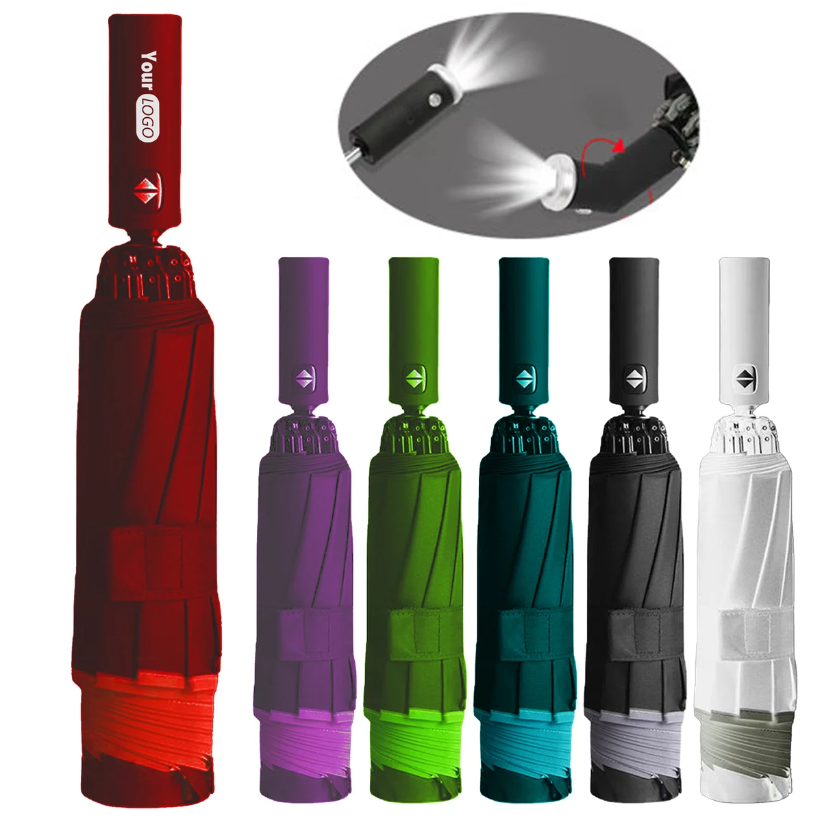 Drop Cloth Durable And Convenient 10-Bone Led Inverted Umbrella 1