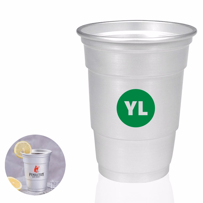 16oz Aluminum Cup 1 Color Imprint MOQ100