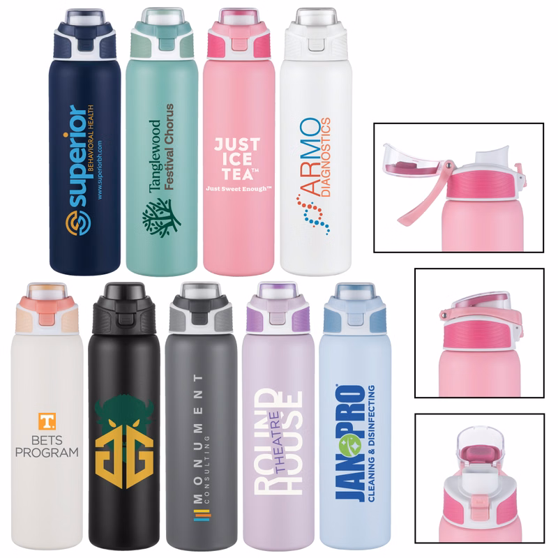 28 oz. PopSip Vacuum Insulated Water Bottle w/Sipper Lid