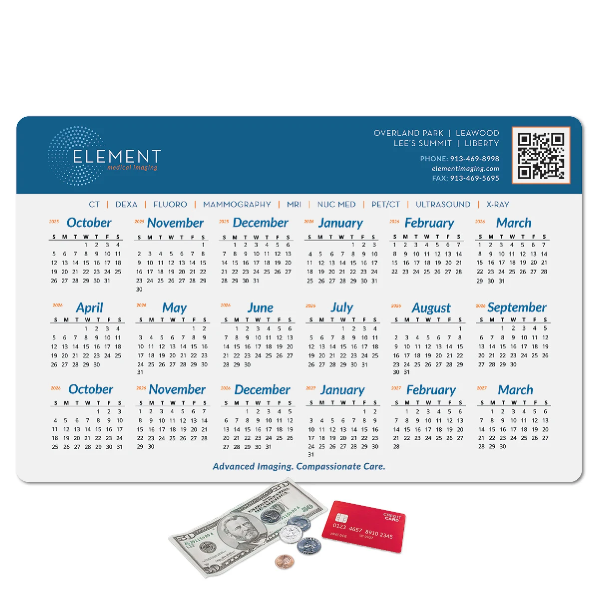 Origin'L Fabric Heavy Duty Fabric Calendar Counter Mat-11"x17"x1/4" 1